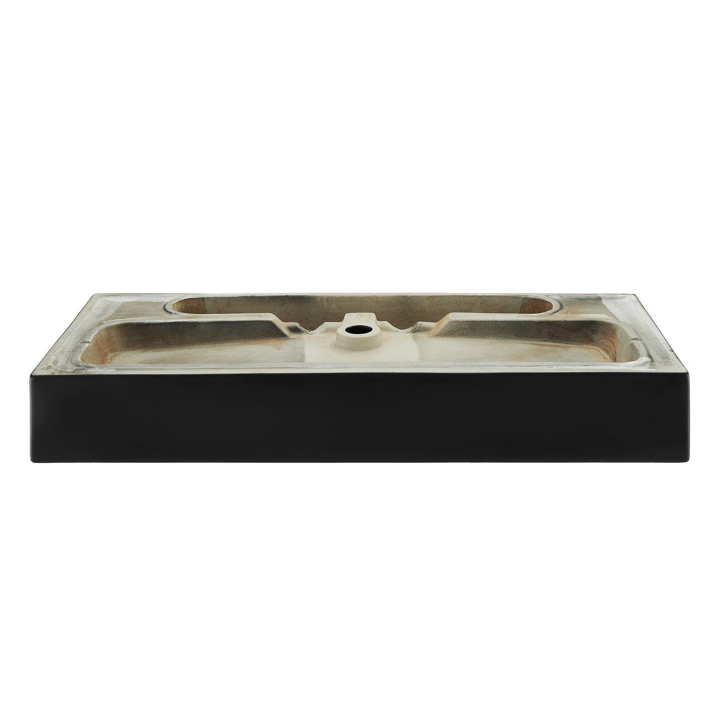 Swiss Madison, Claire 40 Ceramic Console Sink Matte Black Basin Black Legs
