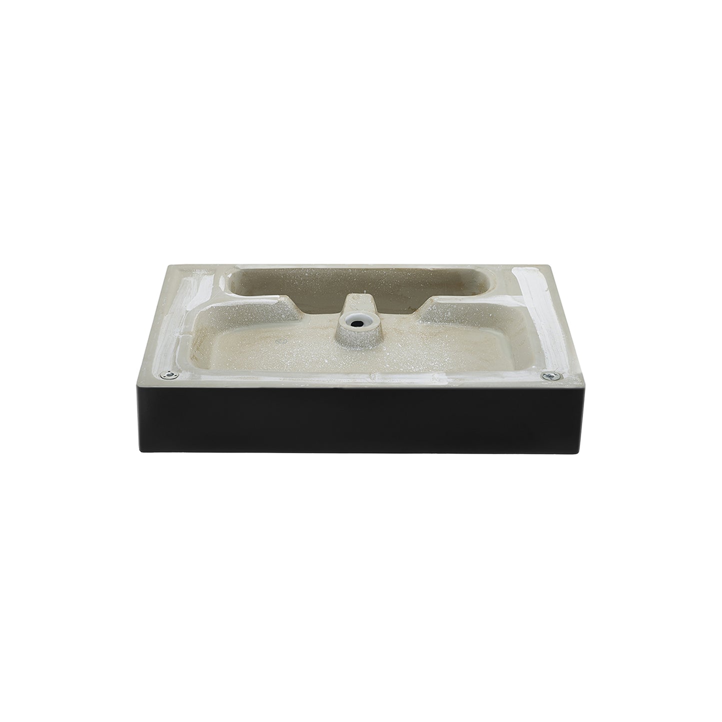 Swiss Madison, Claire 24 Ceramic Console Sink Matte Black Basin Matte White Legs
