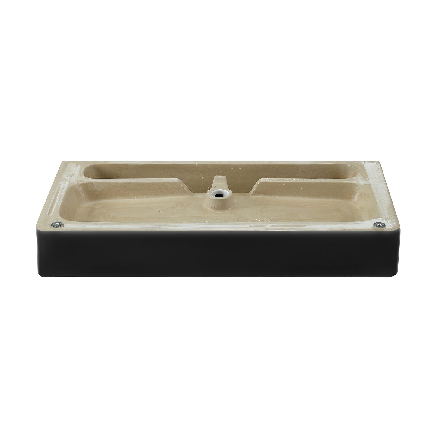 Swiss Madison, Carre 36 Ceramic Console Sink Matte Black Basin Matte White Legs