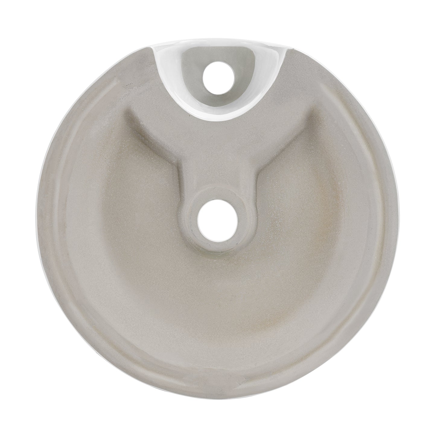Swiss Madison, Monaco 16" Round Console Sink with Faucet Mount, White Basin Brushed Gold Legs