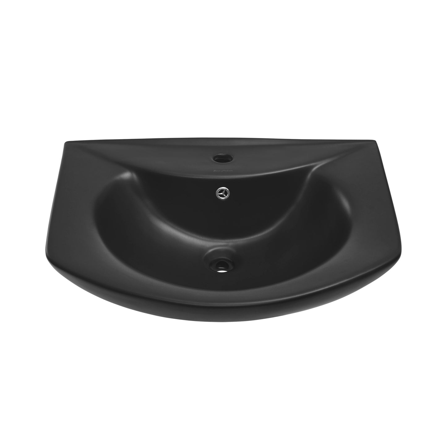 Swiss Madison, Chateau Two-Piece Round Pedestal Sink in Matte Black