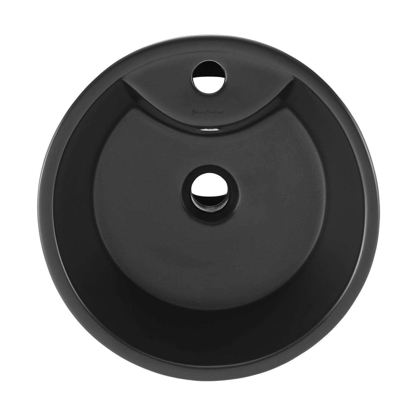 Swiss Madison Matte Black pedestal bathroom vanity — view 9