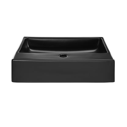Swiss Madison, Claire 20 Rectangle Ceramic Vessel Sink, Matte Black