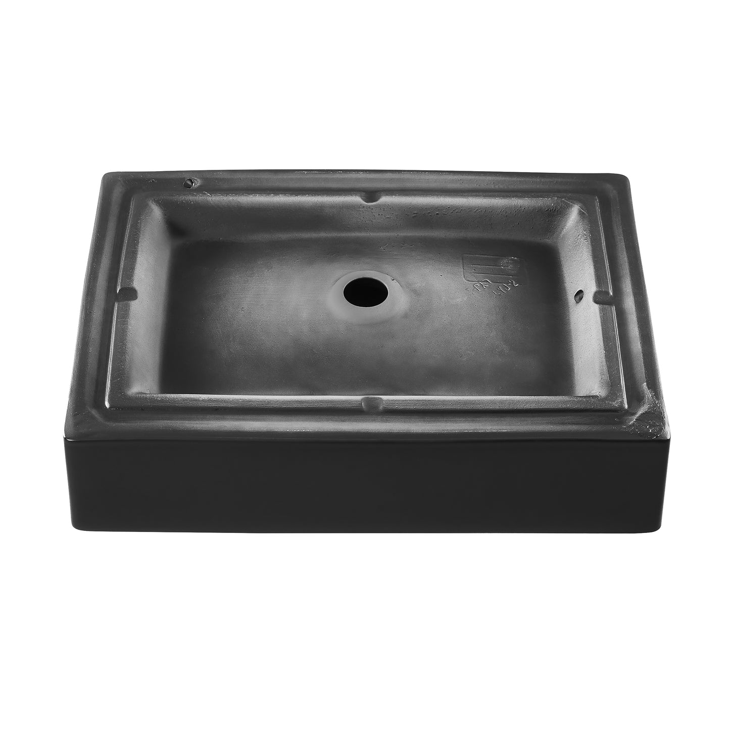 Swiss Madison, Voltaire Ceramic Rectangle Vessel Sink, Matte Black