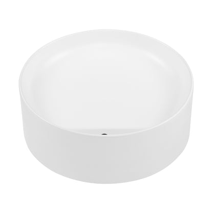 Swiss Madison, Beau 16.5" Round Vessel Bathroom Sink in Matte White