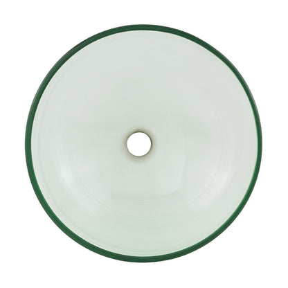 Swiss Madison, Cascade 16.5 Glass Vessel Sink with Faucet, Clear