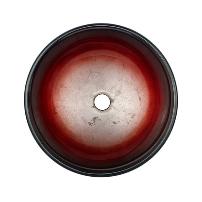 Swiss Madison, Cascade 16.5 Glass Vessel Sink with Faucet, Ember Red
