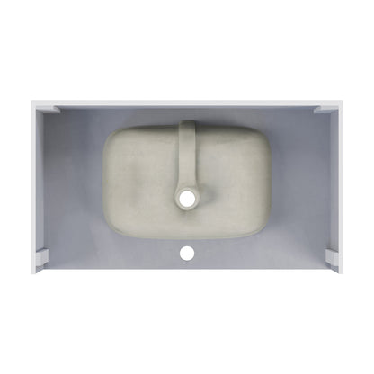 Swiss Madison, Avancer 36'' Wall Mount Sink In White Marble