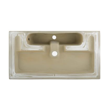 Swiss Madison, Voltaire Wide Rectangle Wall-Mount Sink in Shiny White