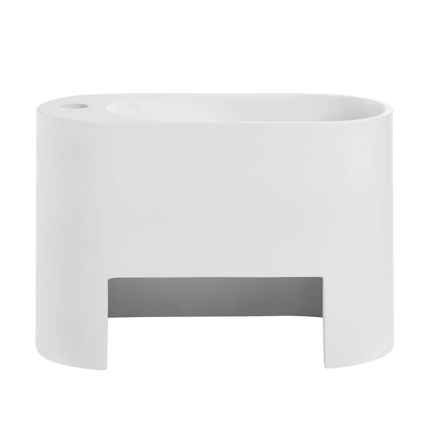 Swiss Madison, Terre 18" Right Side Faucet Wall-Mount Bathroom Sink in White
