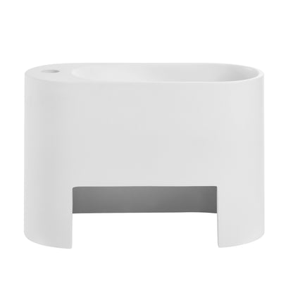 Swiss Madison, Terre 18" Right Side Faucet Wall-Mount Bathroom Sink in White