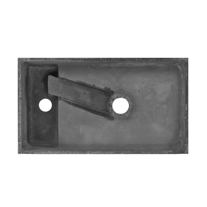 Swiss Madison, Lisse 16" Concrete Rectangle Wall-Mounted Sink with Right Side Faucet Mount in Matte Dark Gray