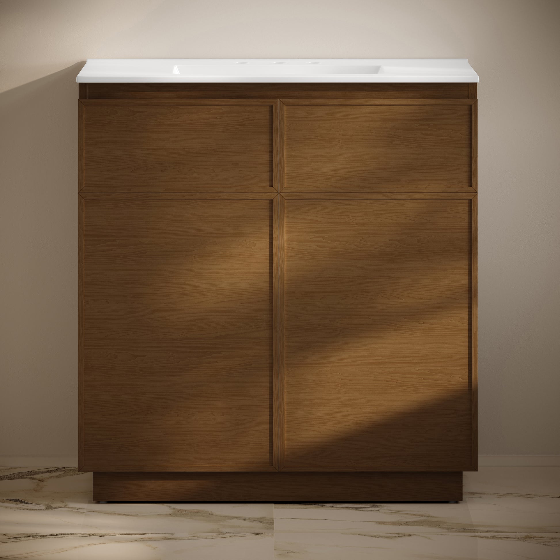 Swiss Madison St. Tropez 36-inch freestanding bathroom vanity in Brown Oak — view 5