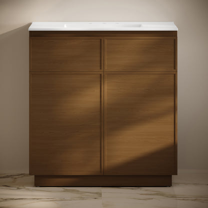 Swiss Madison St. Tropez 36-inch freestanding bathroom vanity in Brown Oak — view 5