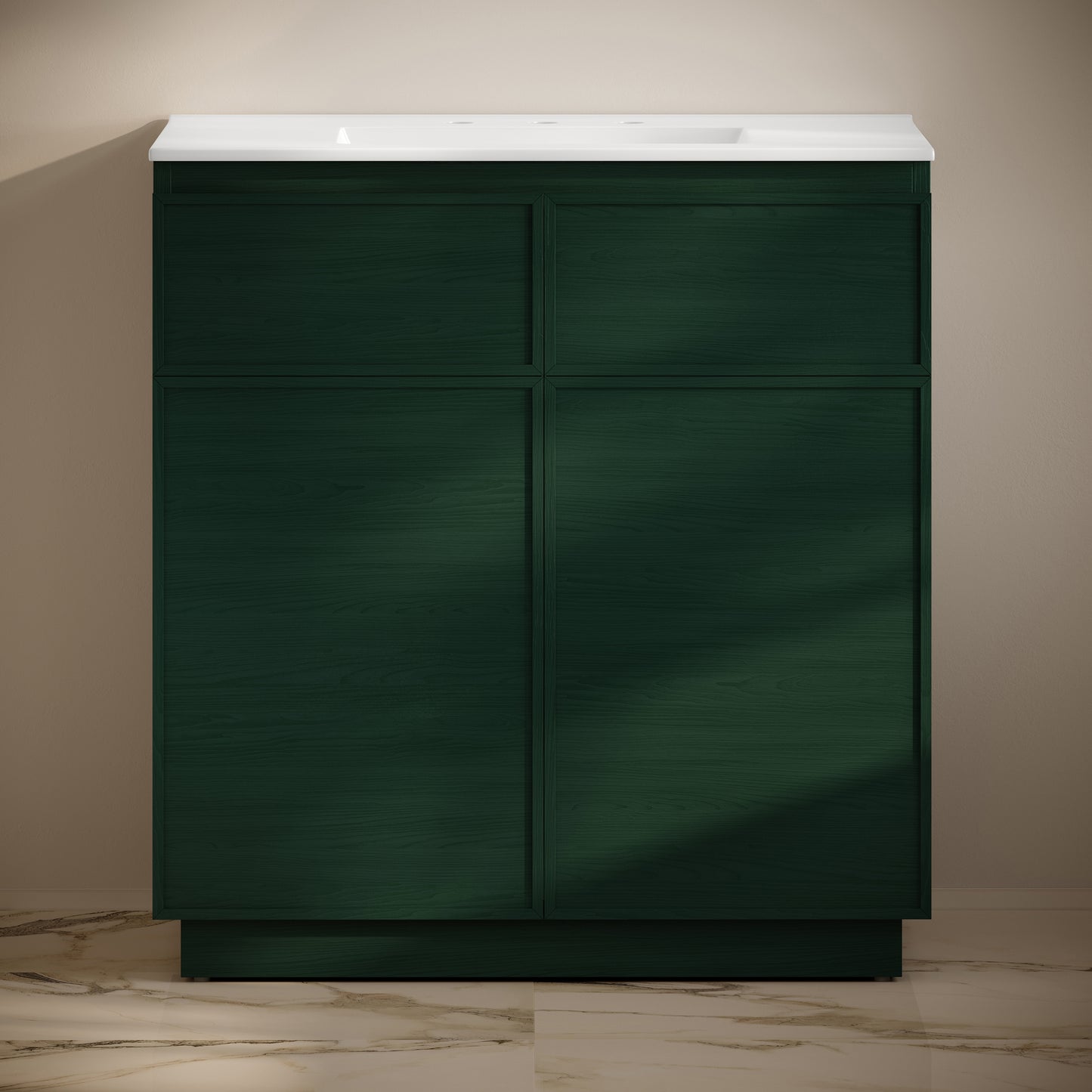Swiss Madison St. Tropez 36-inch freestanding bathroom vanity in Green Oak — view 5