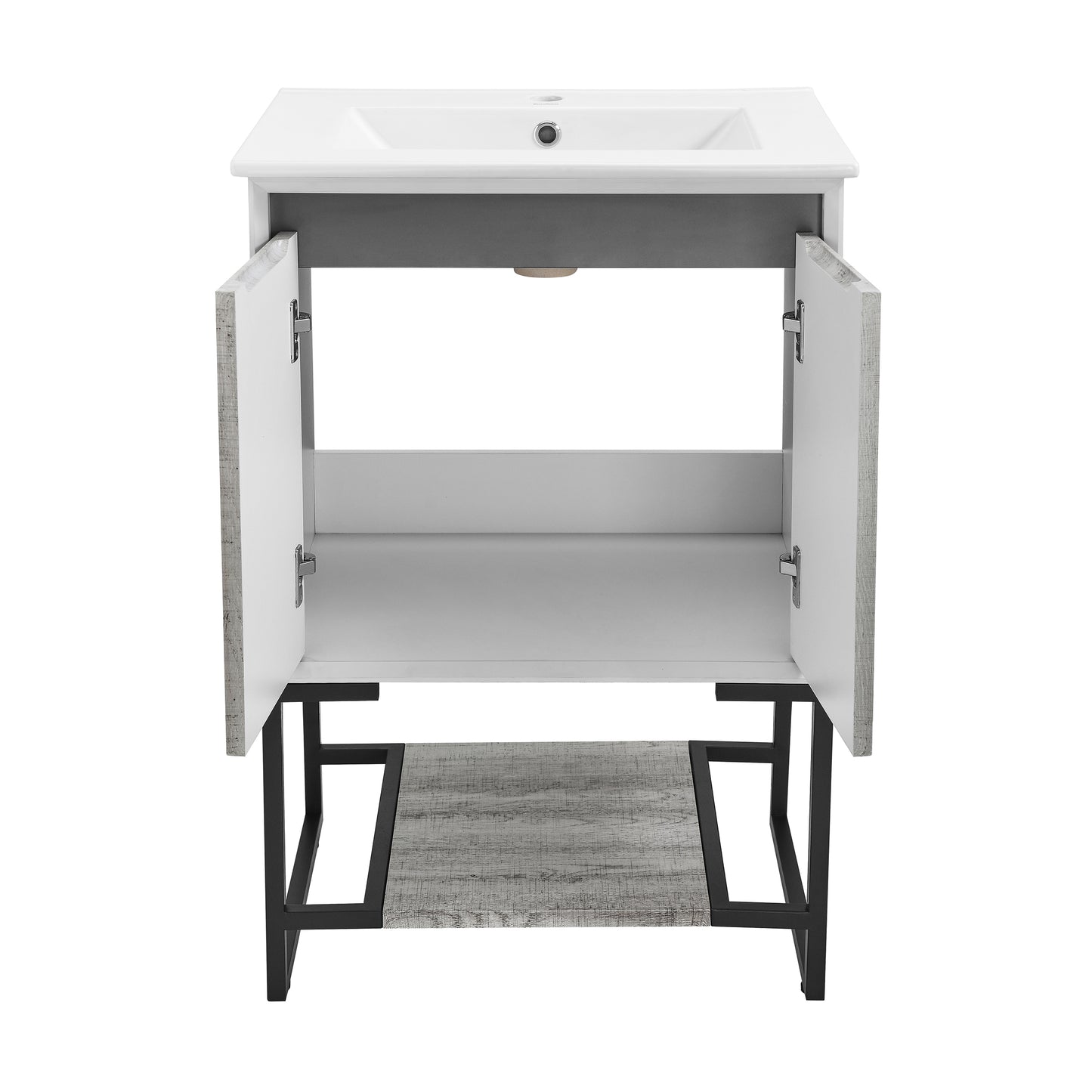 Swiss Madison, Marseille 24 Single, Two Doors, Open Shelf Bathroom Vanity