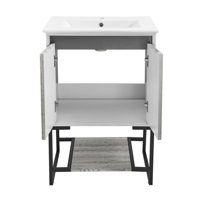 Swiss Madison, Marseille 24 Single, Two Doors, Open Shelf Bathroom Vanity