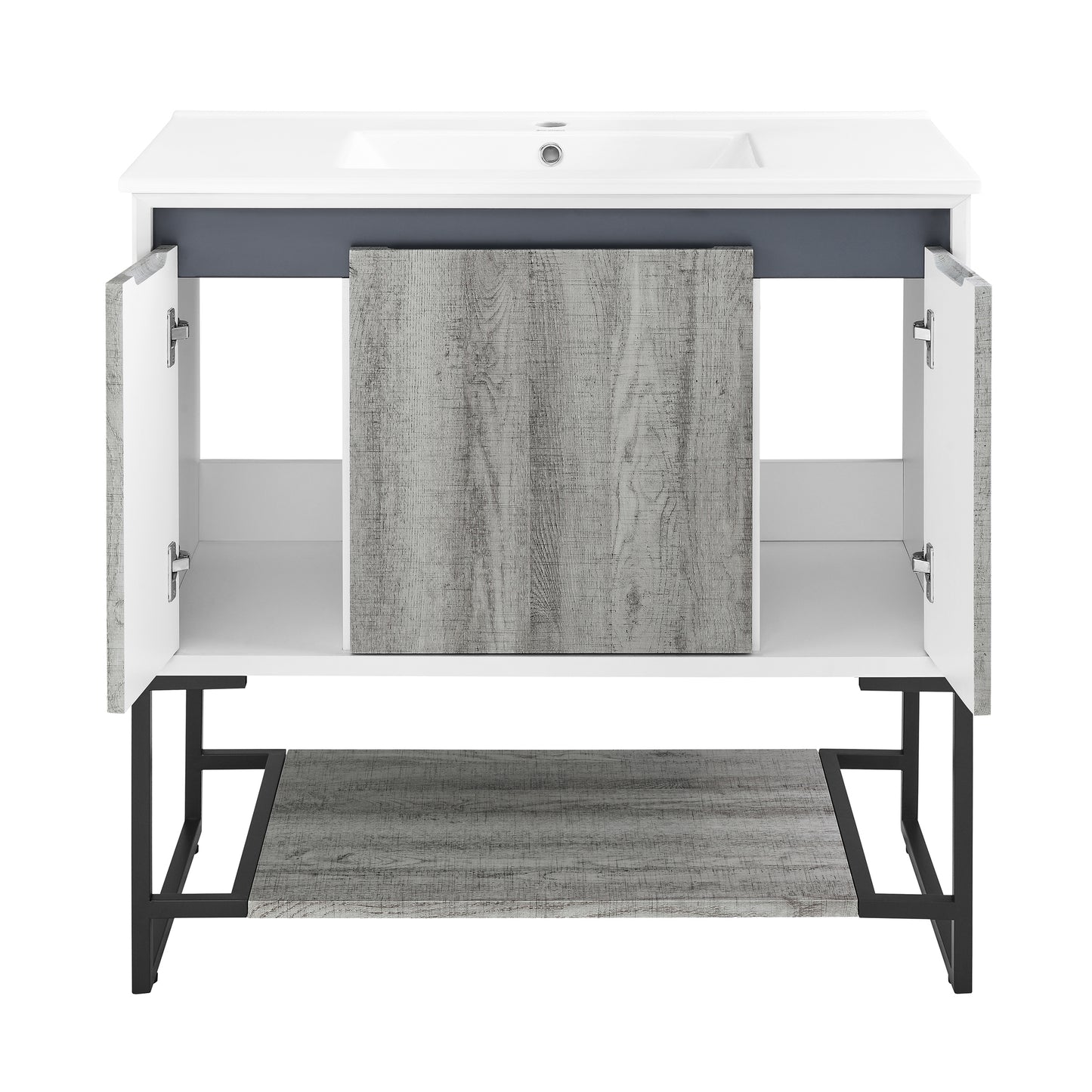 Swiss Madison Marseille 36-inch freestanding bathroom vanity in Gray Oak — view 10