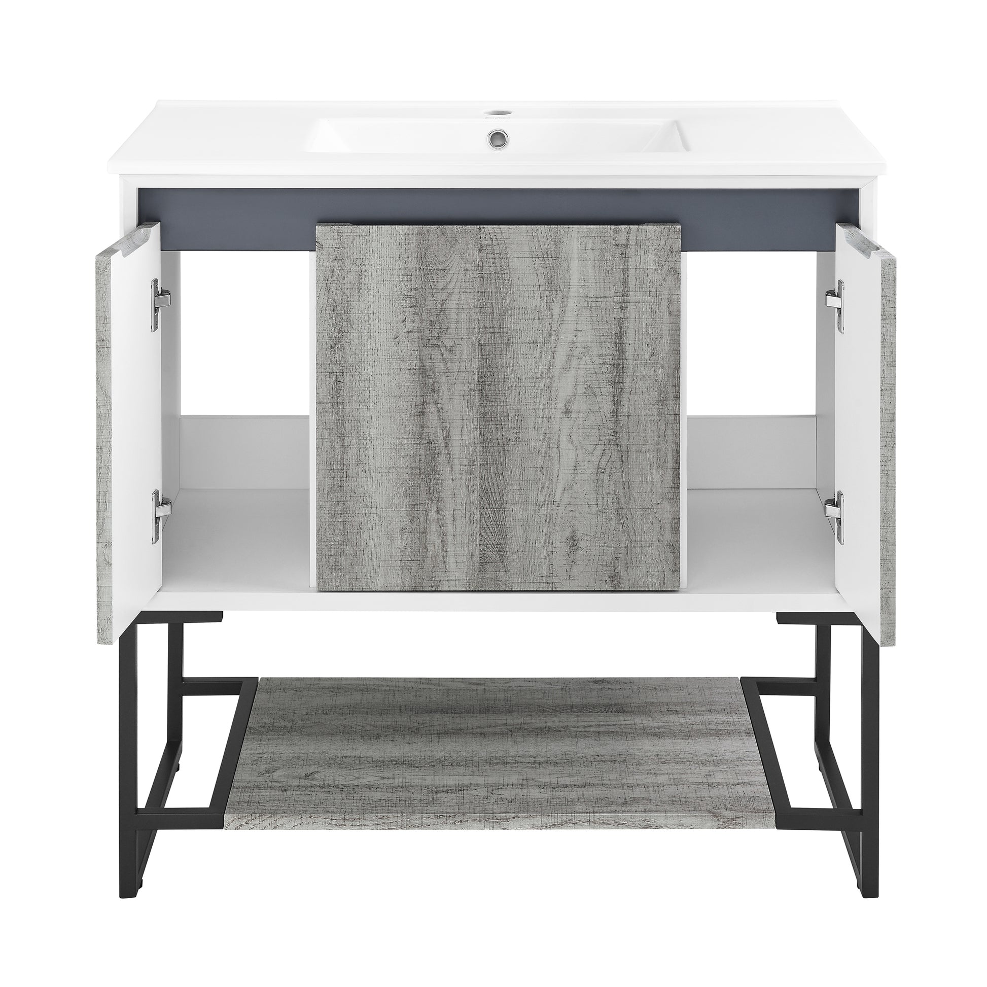Swiss Madison Marseille 36-inch freestanding bathroom vanity in Gray Oak — view 10