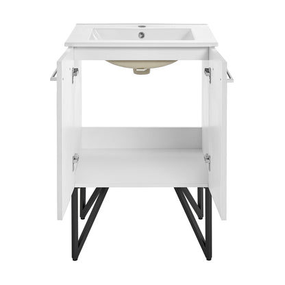 Swiss Madison, Annecy 24" Freestanding Bathroom Vanity in White with Sink Top