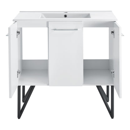 Swiss Madison Annecy 36-inch freestanding bathroom vanity in White — view 10