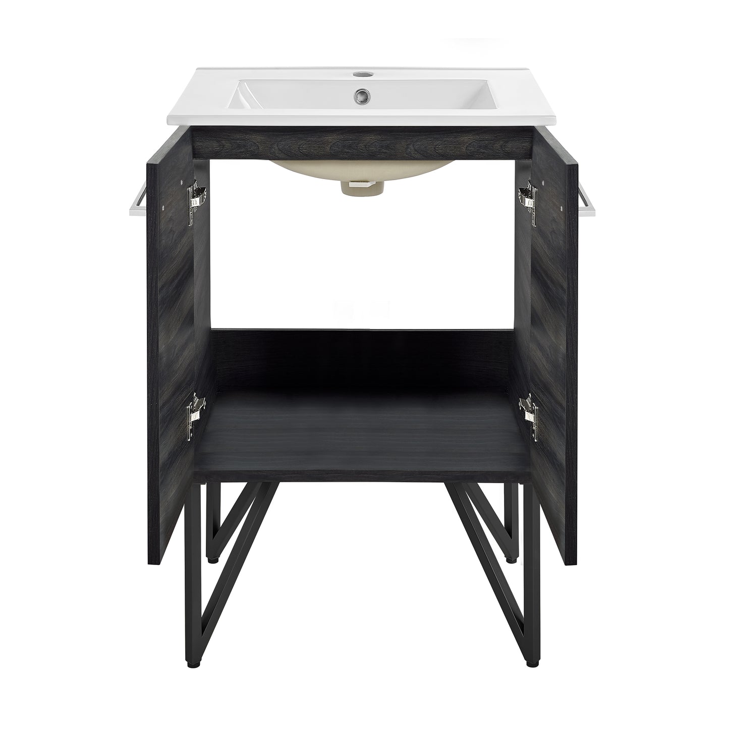 Swiss Madison, Annecy 24" Freestanding Bathroom Vanity in Black Walnut with Sink Top