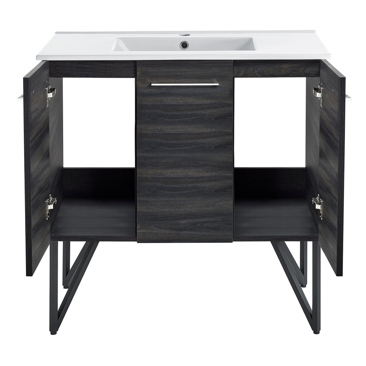 Swiss Madison, Annecy 36" Freestanding Bathroom Vanity in Black Walnut with Sink Top