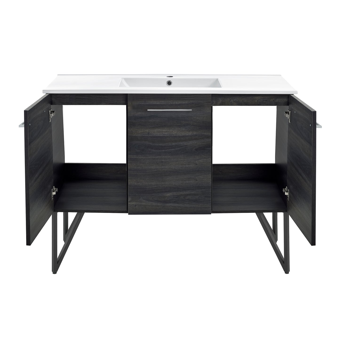 Swiss Madison, Annecy 48" Freestanding Bathroom Vanity in Black Walnut with Sink Top