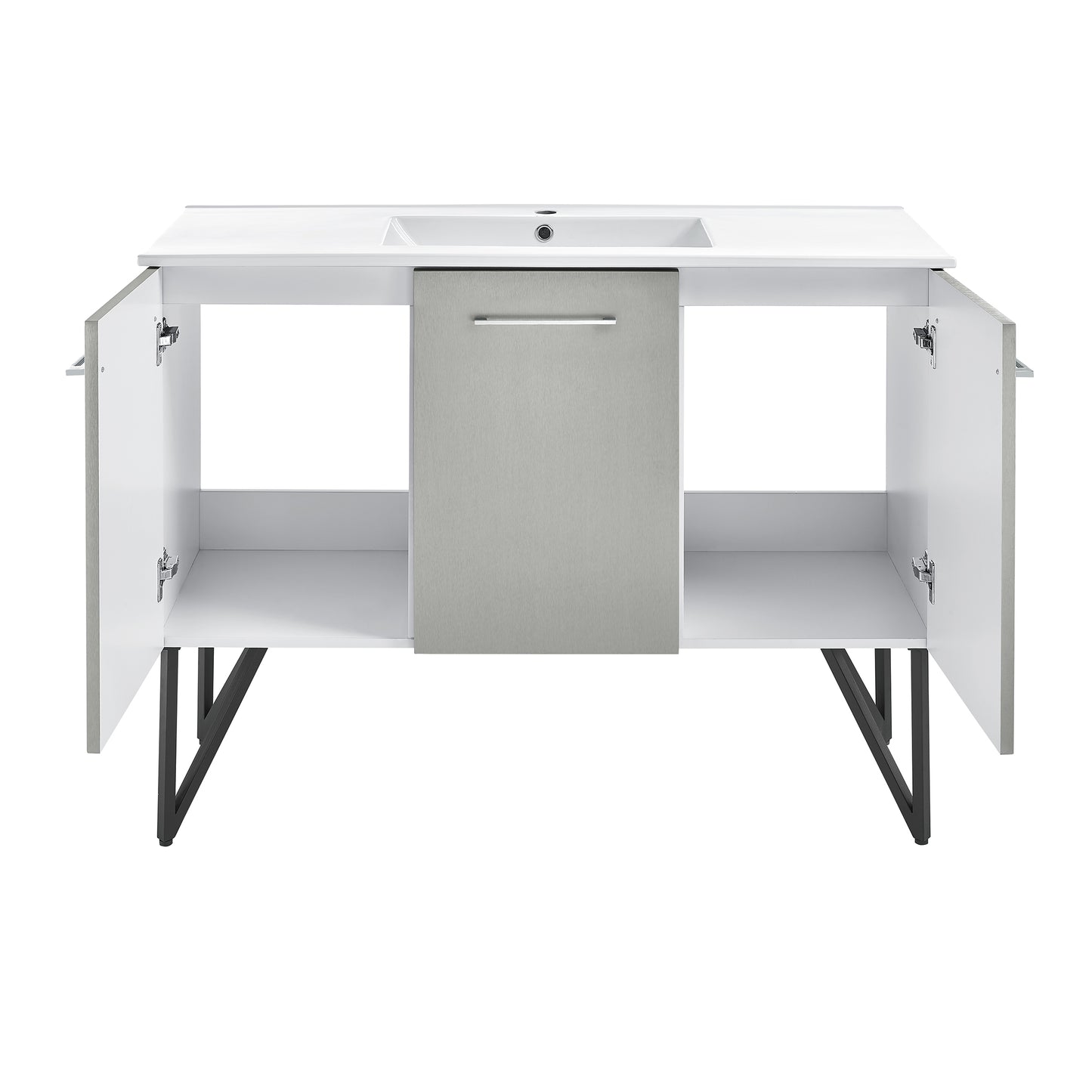 Swiss Madison, Annecy 48" Freestanding Bathroom Vanity in Gray with Sink Top