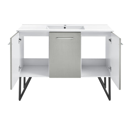 Swiss Madison, Annecy 48" Freestanding Bathroom Vanity in Gray with Sink Top
