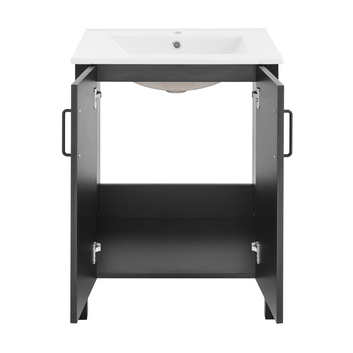 Swiss Madison, Avallon 24" Freestanding Bathroom Vanity in Black with Sink Top