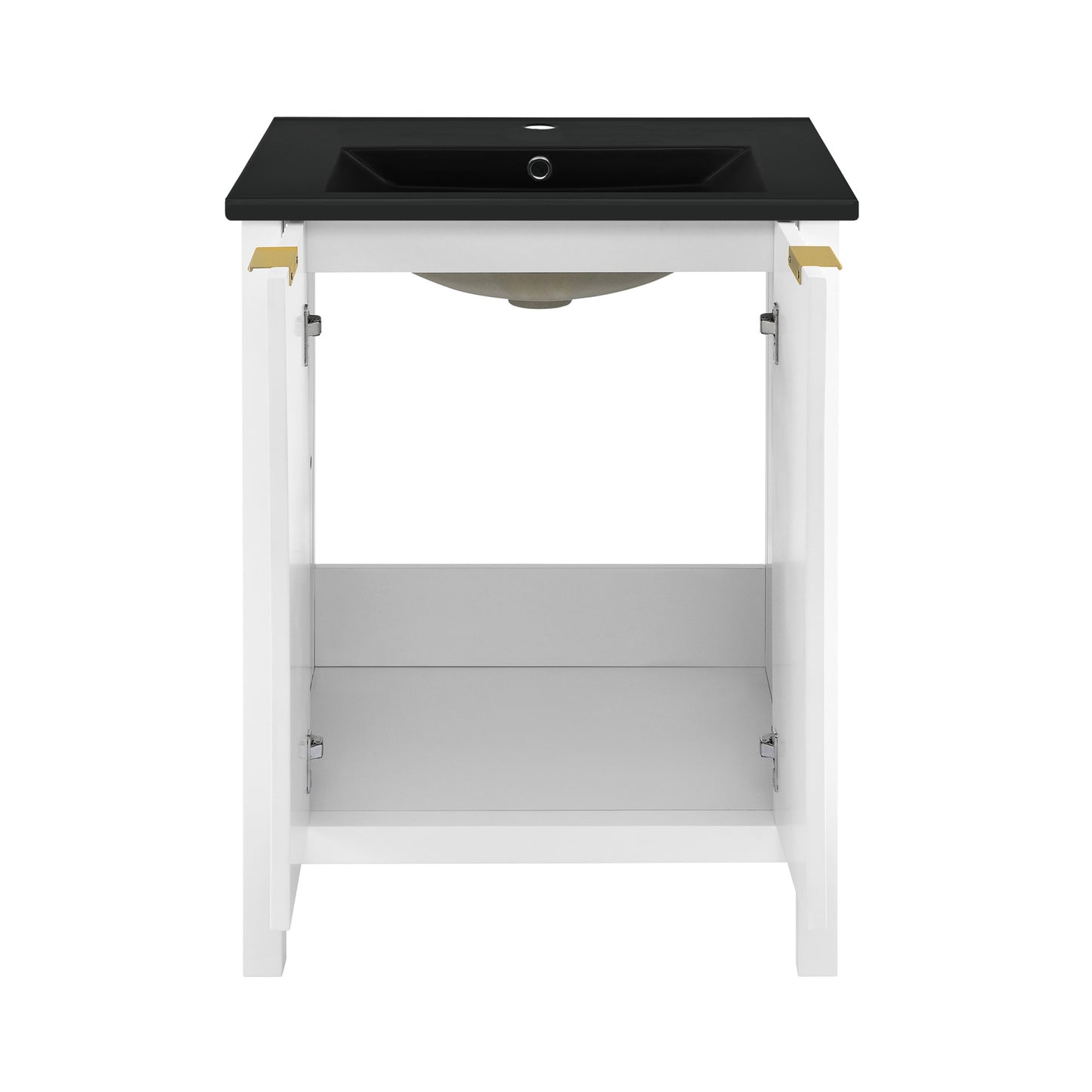 Swiss Madison, Bastille 24 in. White Bathroom Vanity With Black Ceramic Sink Top