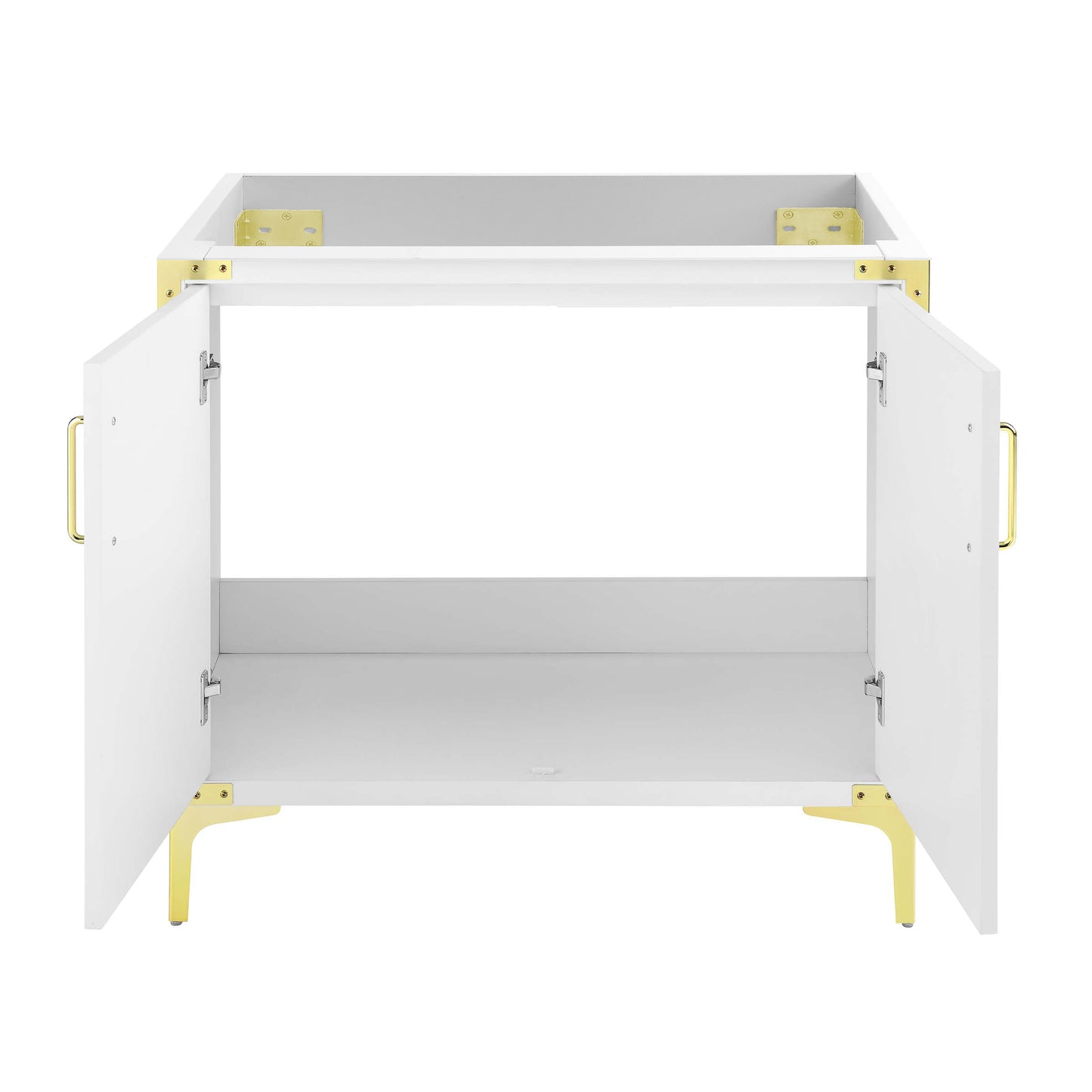 Swiss Madison, Voltaire 36" Single, Bathroom Vanity in White with Gold Hardware - Cabinet Only