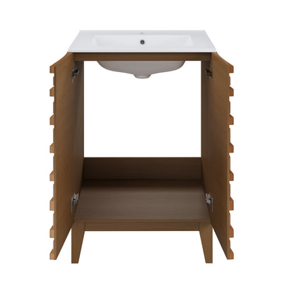 Swiss Madison, Cascade 24'' Bathroom Vanity in Brown Oak