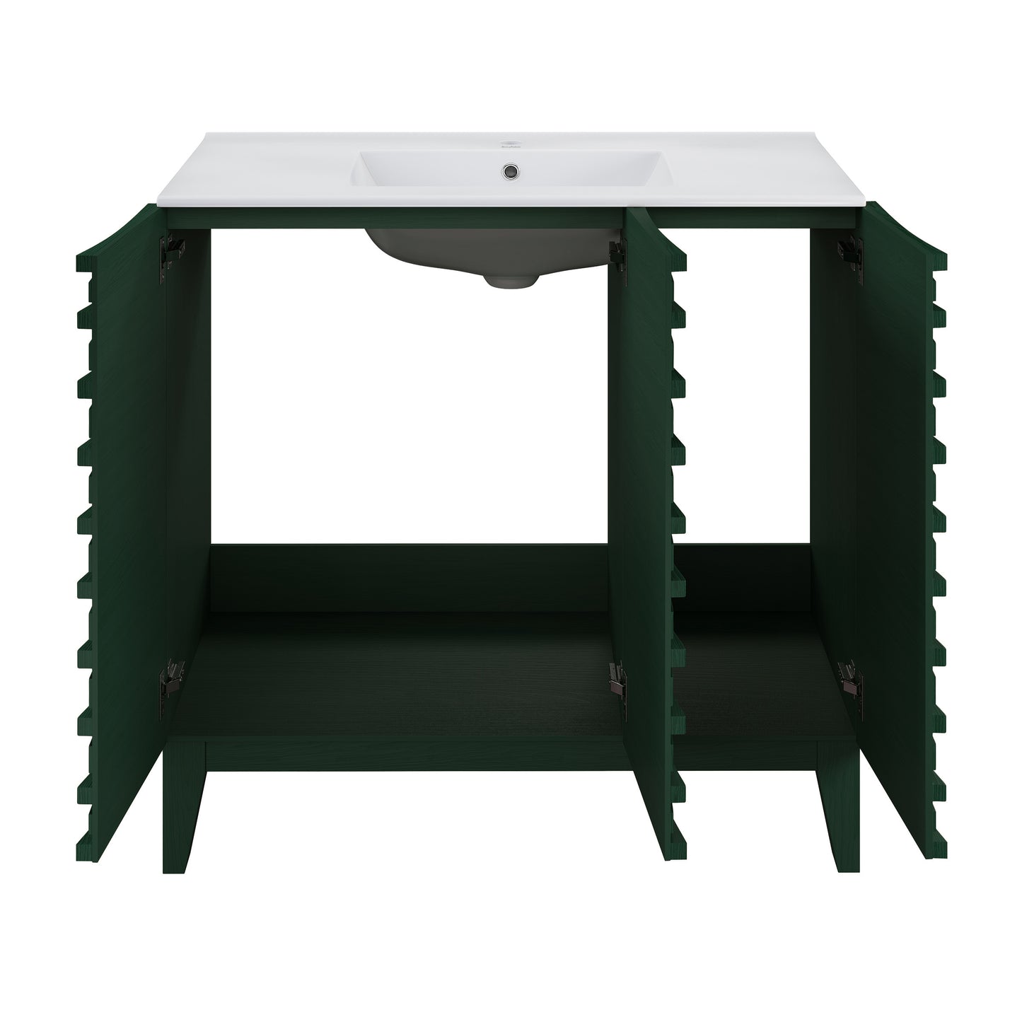 Swiss Madison Cascade 36-inch freestanding bathroom vanity in Green Oak — view 10