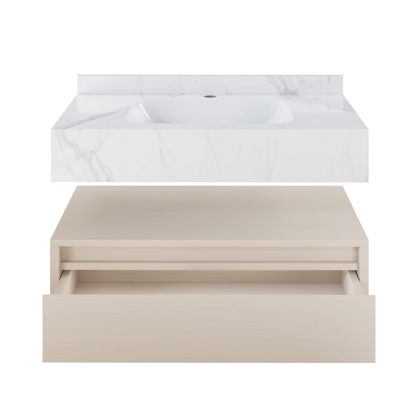 Swiss Madison Avancer 36-inch wall-mount bathroom vanity in White Oak — view 10