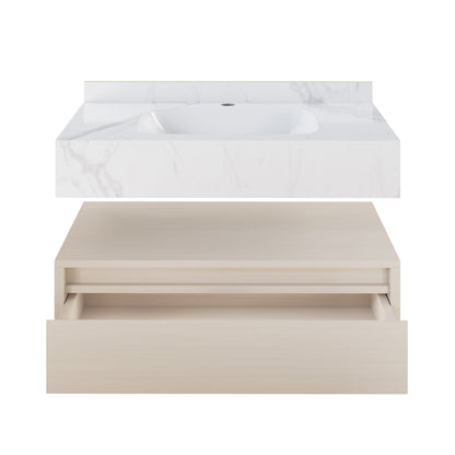 Swiss Madison Avancer 36-inch wall-mount bathroom vanity in White Oak — view 10
