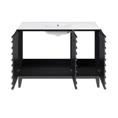 Swiss Madison, Cascade 48" Bathroom Vanity in Black