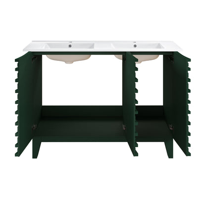 Swiss Madison Cascade 48-inch freestanding bathroom vanity in Green Oak — view 5