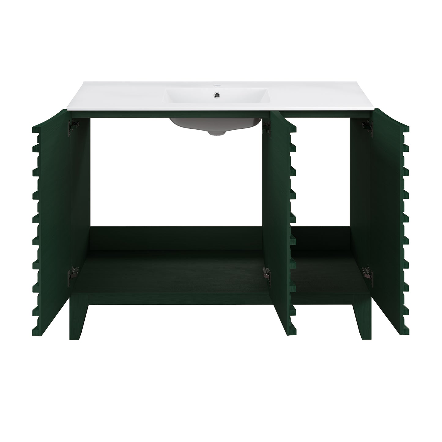 Swiss Madison, Cascade 48" Freestanding Bathroom Vanity in Green Oak with Sink Top