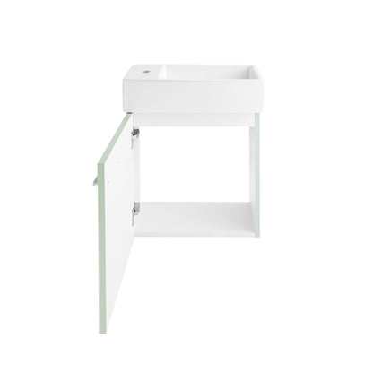 Swiss Madison, Colmer 18" Wall-Mounted Bathroom Vanity in Mint