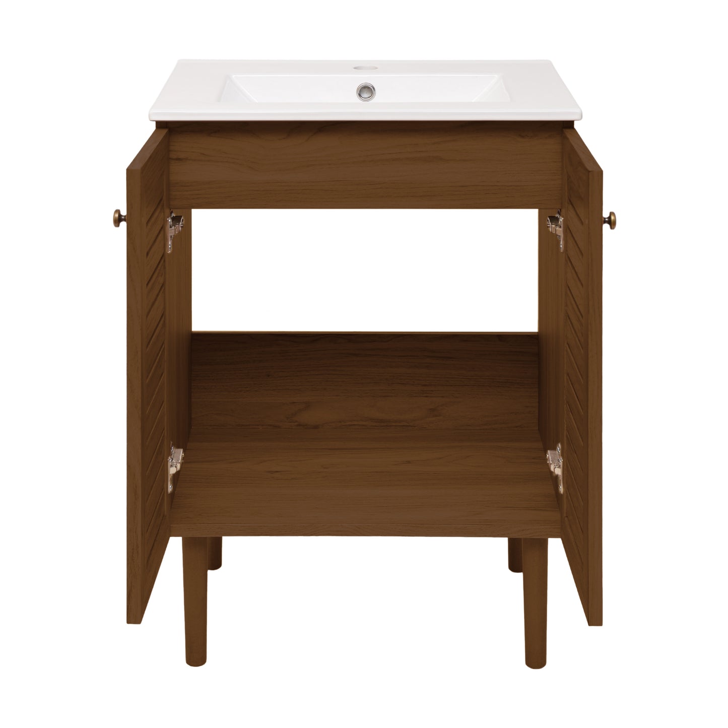 Swiss Madison, Bron 24" Freestanding Bathroom Vanity in Brown Oak with Sink Top