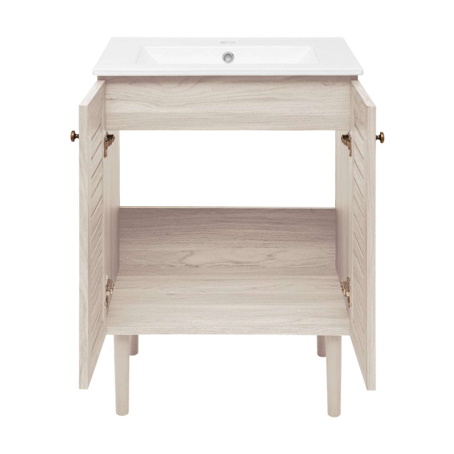 Swiss Madison, Bron 24" Freestanding Bathroom Vanity in White Oak with Sink Top