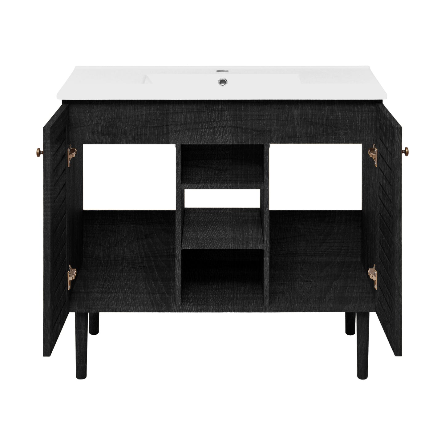 Swiss Madison, Bron 36" Freestanding Bathroom Vanity in Black Oak with Sink Top
