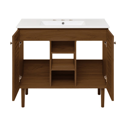 Swiss Madison Bron 36-inch freestanding bathroom vanity in Brown Oak — view 5