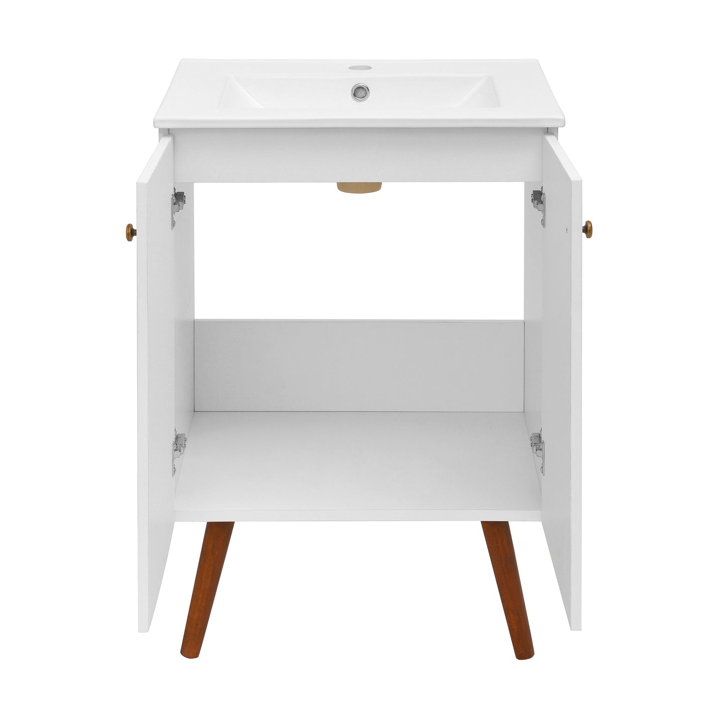 Swiss Madison, Manoir 24" Freestanding Bathroom Vanity in White with Sink Top