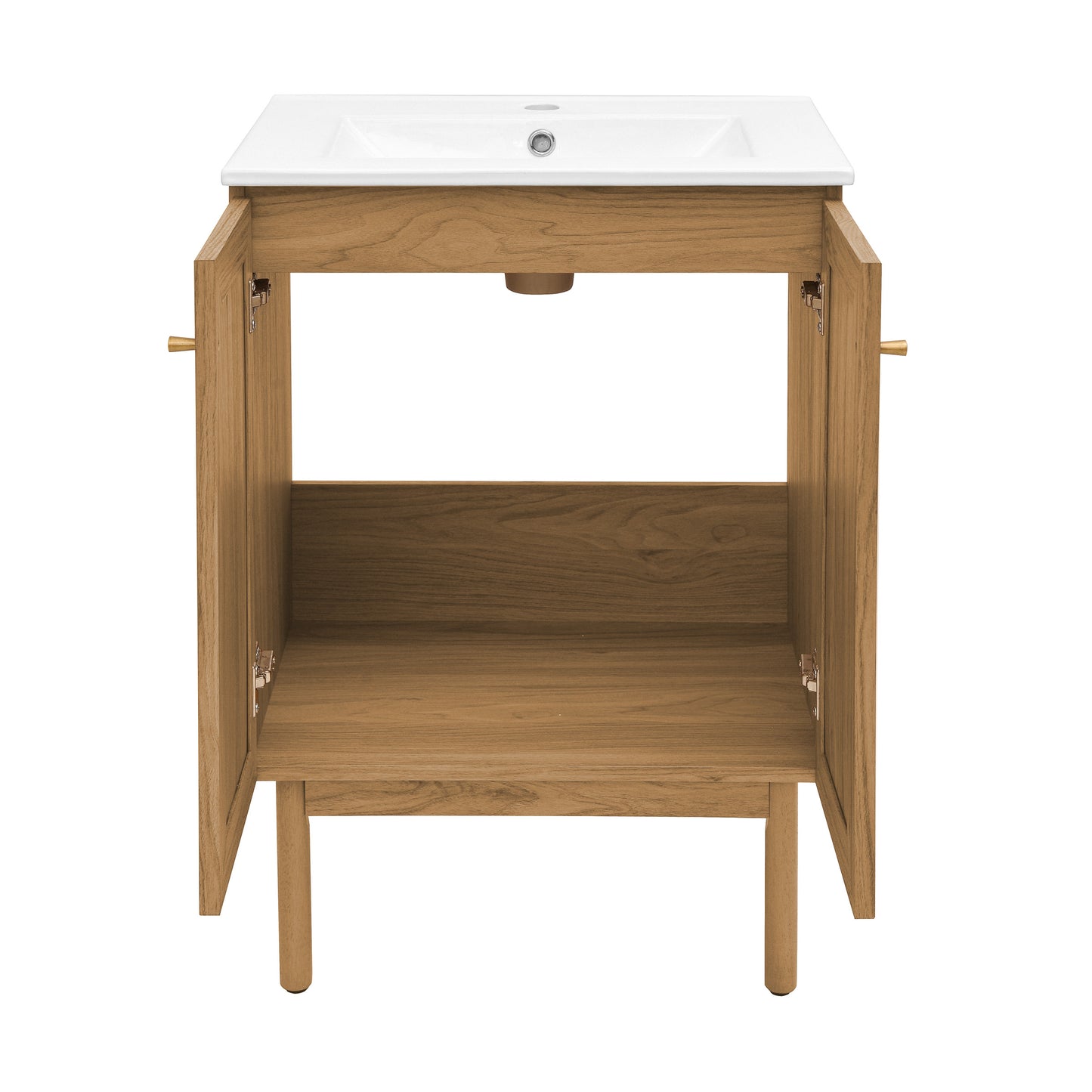 Swiss Madison, Classe 24" Freestanding Bathroom Vanity in Golden Oak with Sink Top