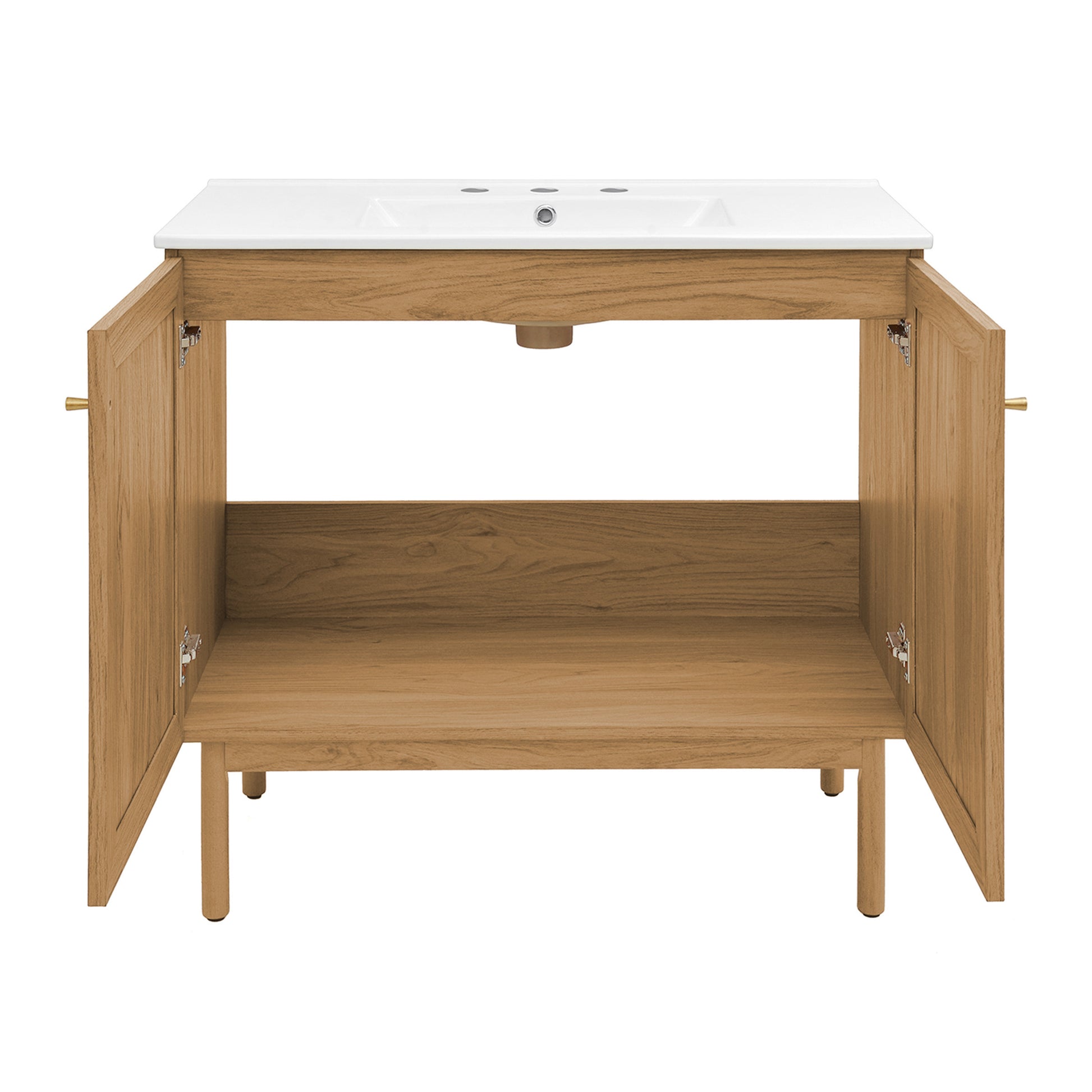 Swiss Madison Classe 36-inch freestanding bathroom vanity in Golden Oak — view 5