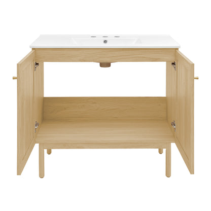 Swiss Madison Classe 36-inch freestanding bathroom vanity in Natural Oak — view 5