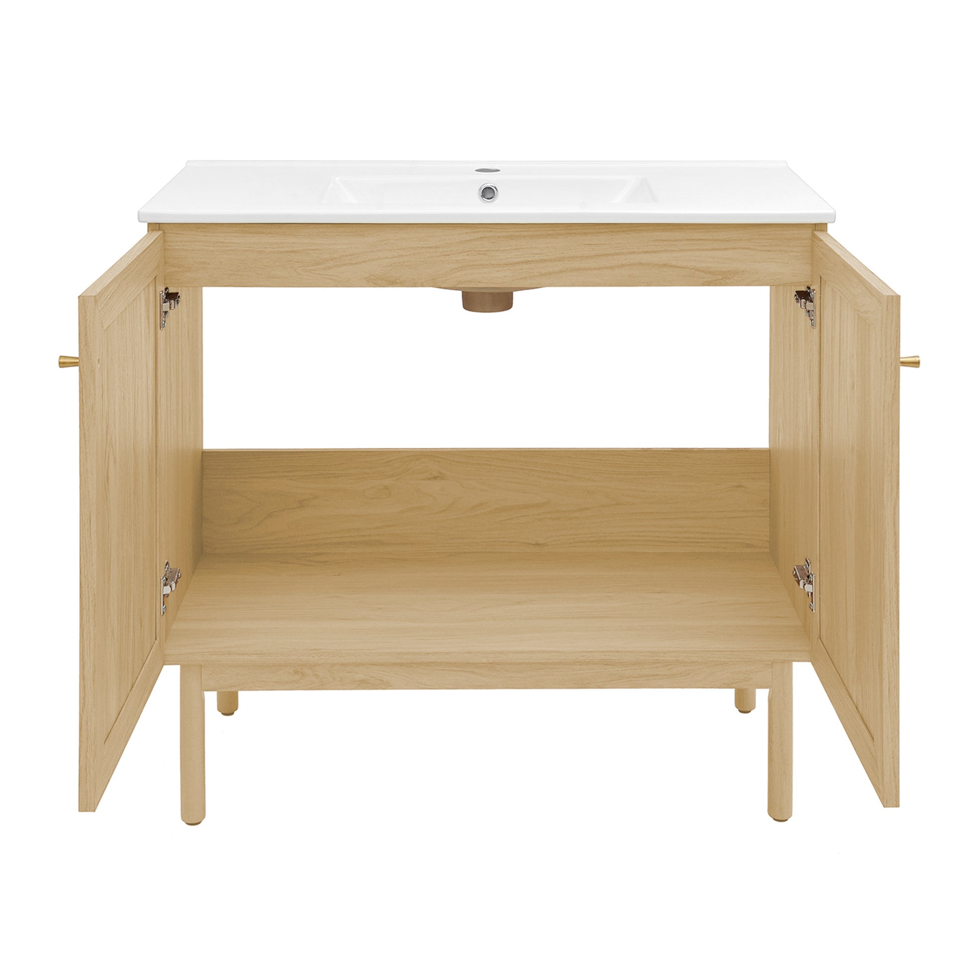Swiss Madison Classe 36-inch freestanding bathroom vanity in Natural Oak — view 9